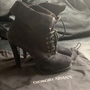 Giorgio Armani suede booties